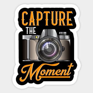 Capture The Moment Photography Camera Gift For Photographers Sticker